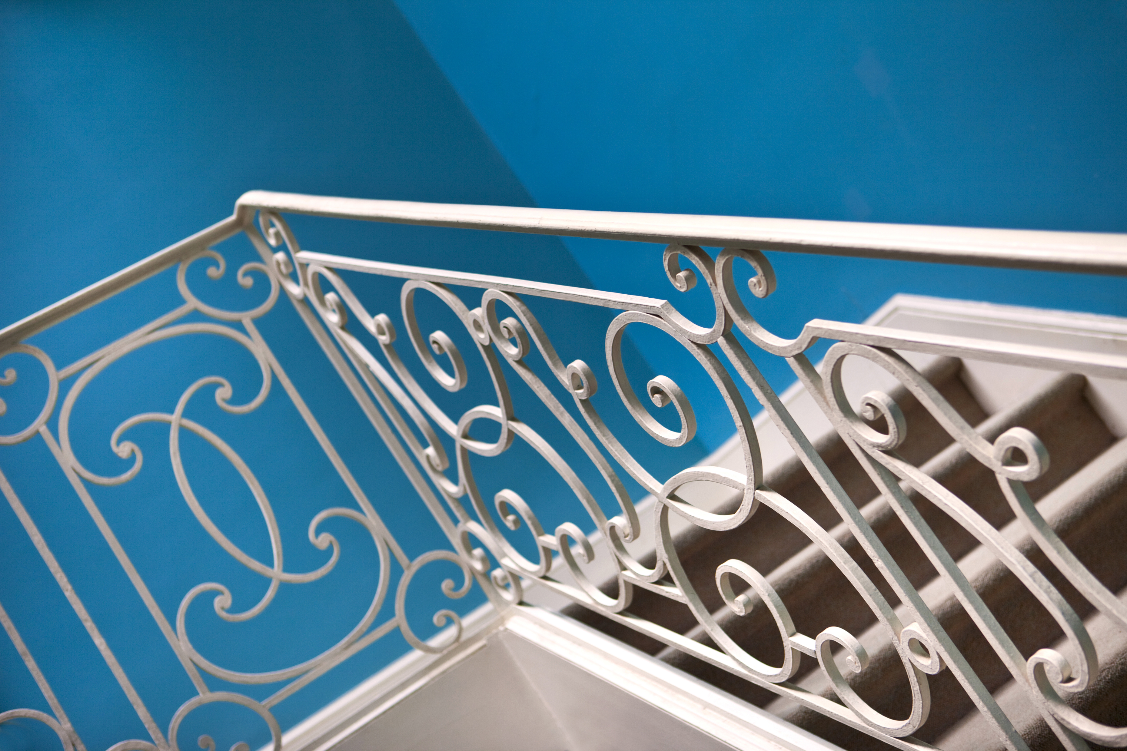 Wrought iron upstairs in an hall