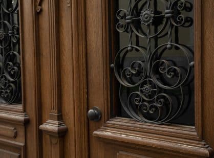 wooden iron door